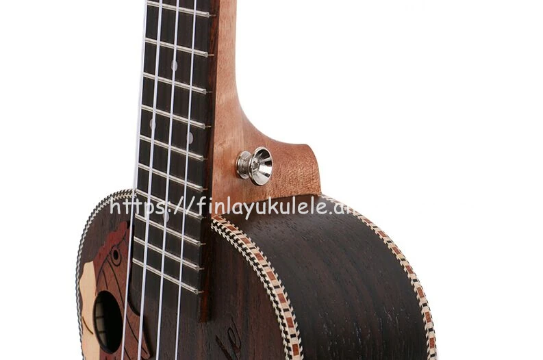 Отделка 2" Гавайская гитара, акустическая укулеле гитара с винограда звук отверстие, полный палисандр Топ/тела Гавайи гитар, FU-24ME), баррикадное заграждение для укулеле гитара
