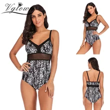 VGTOWN Плюс Размер 6XL бикини сексуальный женский сетчатый цельный купальник пуш-ап с высокой талией Монокини Бикини купальники пляжная одежда для купания