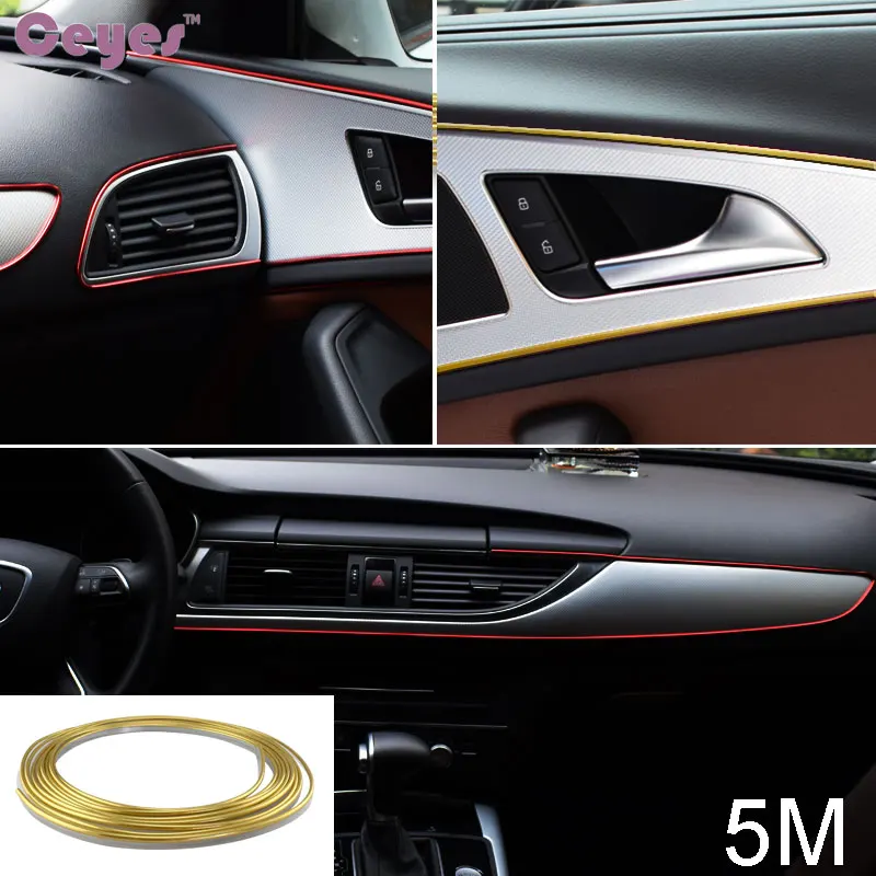 5m Car Styling Sticker Interior Decorative Thread Strip Red