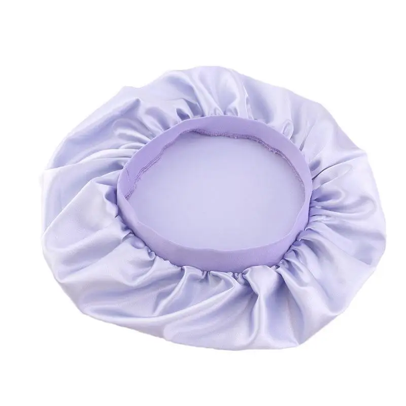 10 Light Purple Женская кепка, шапка для ночного сна, Арабская шапка для выпадения волос, головной убор, Исламская широкая эластичная шляпа, женские шапки, шапка бини, мусульманская, 35 см - Цвет: 10 Light Purple