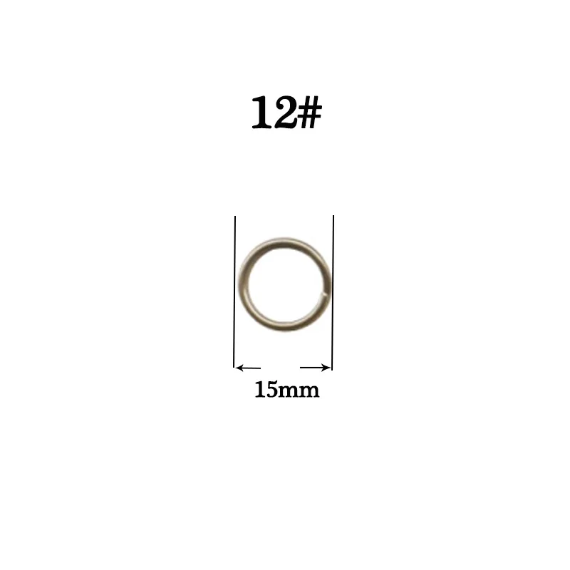 50 шт. разъемное кольцо из нержавеющей стали Диаметр от 5 мм до 15 мм сверхмощный рыболовный двойной соединитель рыболовные аксессуары - Цвет: 12