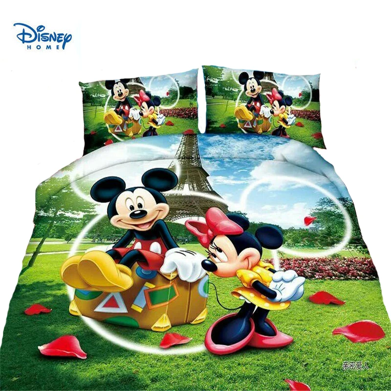 Cute Mickey Minnie Mouse Duvet Cover Set Single Twin Bed Linen