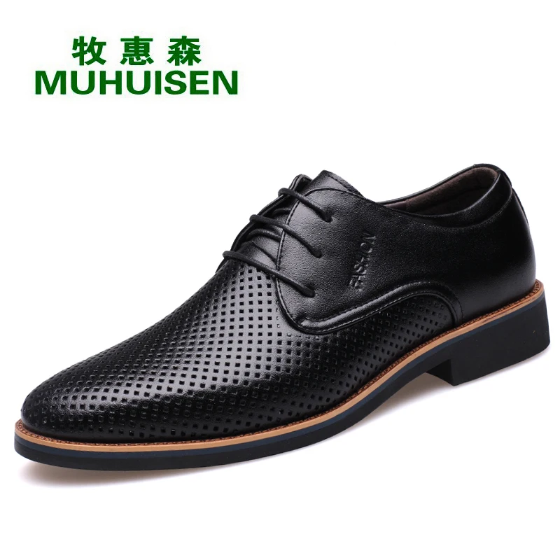 

Muhuisen Men`s Dress Shoes Ventilate Male Casual Shoes With Cheap Price Microfiber Men Leather Shoes For Fashion Men Shoes
