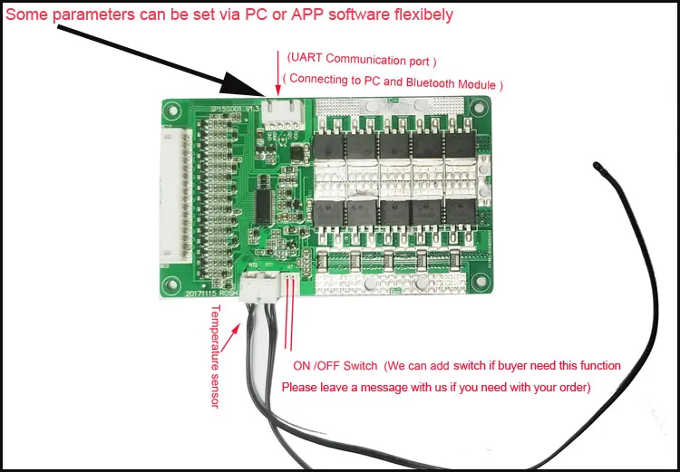 58,8 V 14S литий-ионный аккумулятор PCB и bluetooth программное обеспечение BMS с 60A постоянного заряда и разряда тока для электрического скутера