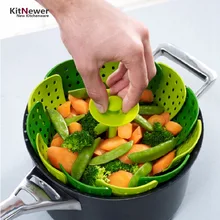 KITNEWER Faltbare Kunststoff Fisch wasserkocher Dampfer Poacher Cooker Lebensmittel Gemüse Schüssel Korb Küche Kochwerkzeug silikon Dampfer