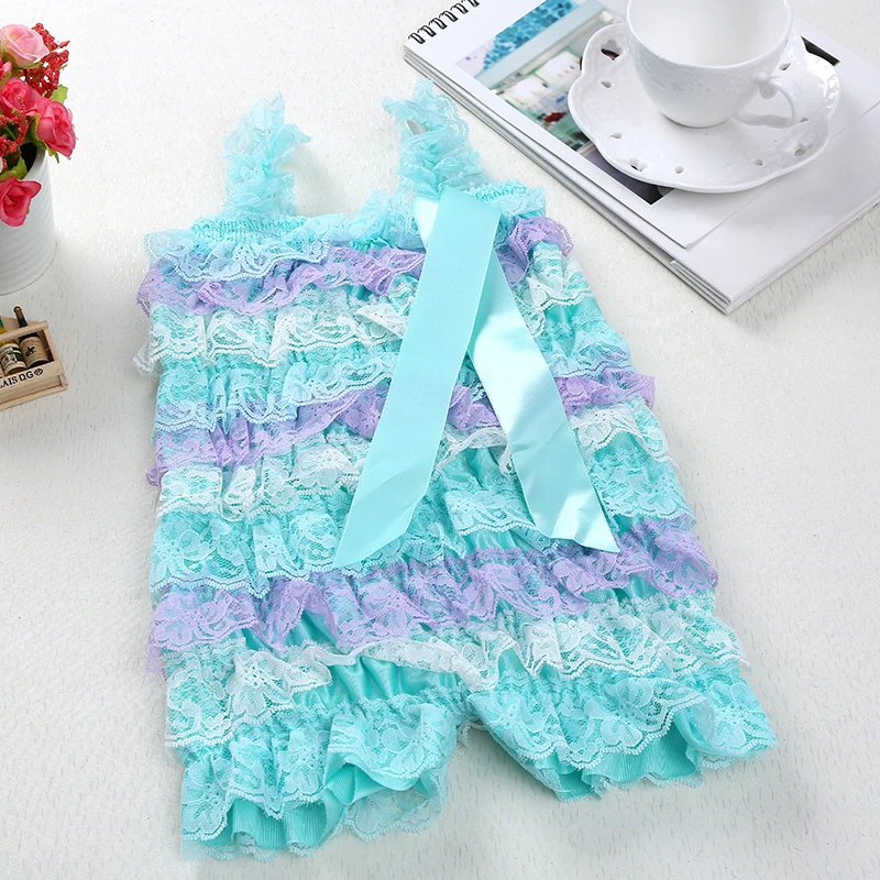Summer Style Newborn Baby Lace Ruffle Petti Rompers Toddler Girls Fashion Birthday Party Romper 2017 Photography Props Clothes