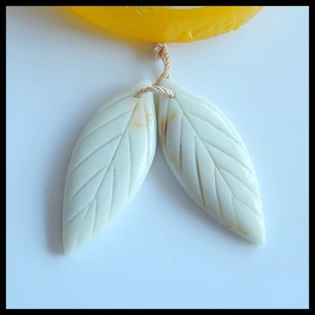 

Semiprecious stone jewelry Carved Leaves Amazonite fashion women Earring,33x13x4mm,5.1g