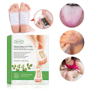 

10 Pads/ box Wormwood Foot Stickers Detox Bamboo Vinegar Extract Better Sleep Keeping Dysmenorrhea Acne Remover Foot Care Y1