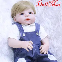 Bebe dollmai бренд мальчик возрождается куклы реалистичные полный силиконовые возрождается куклы для детей подарок 22 "55 см bonecas живые