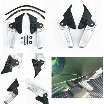 

Motorcycle Rear Passenger Foot Pegs Step Foldable Pedals Silver Footrests for Vespa Primavera Sprint 125 150 ie ABS 2017 2018