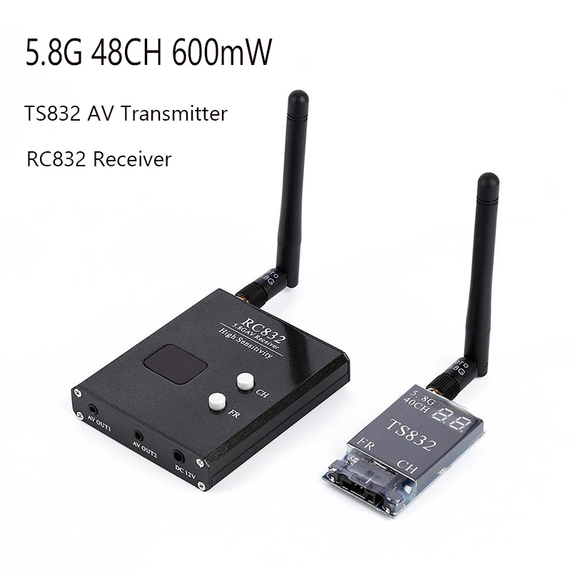 

5.8G 48CH TS832 AV Transmitter & RC832 Receiver Wireless Audio/Video Image Transmission Receiver System for FPV Drone Quapcopter
