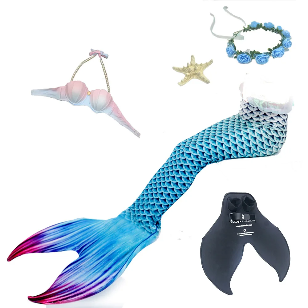 

5 pcs / set New Mermaid Tail with Bikini Bikini Swimming Adults Women Girls Cosplay Swimming Suit Mermaid Tail Bathing Suit