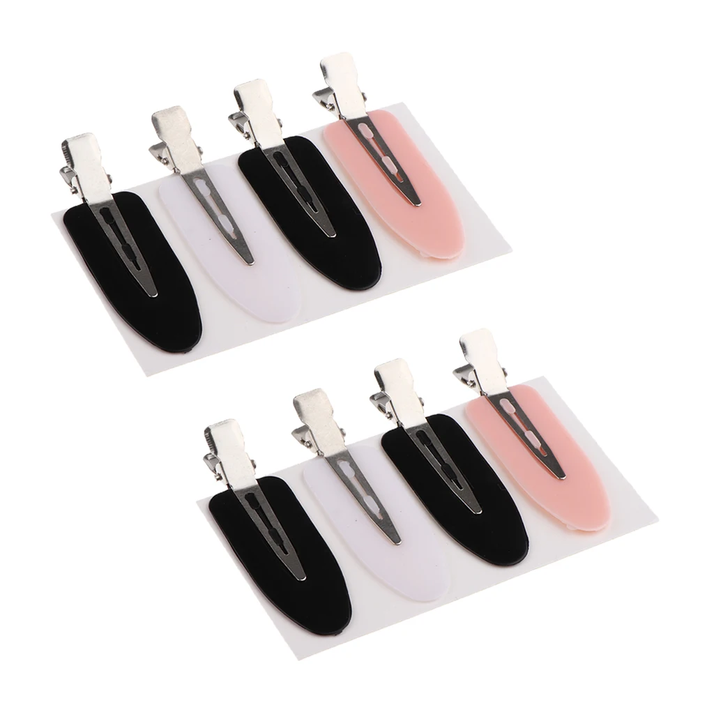 Pack of 8 Professional No Bend Hair Clips, Hairstyling Tool No Crease, No Mark, Great For Hair Styling and Makeup Application