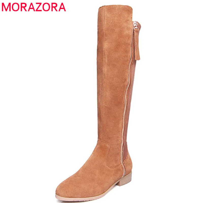 round toe knee high boots