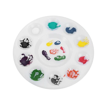 

11 Wells Design Plastic Palette Art Paint Plastic Drawing Tray Color Palette For Oil Watercolour White Painting Pallet