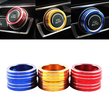 

2Pcs Aluminum alloy AC Switch Button Cover Air Condition Climate Control Ring Knob Trim For Honda Civic 2016 2017
