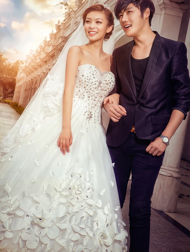 Бальное платье на заказ с жемчужинами и кристаллами; Свадебные платья с 1,2 м шлейфом; свадебное платье принцессы;