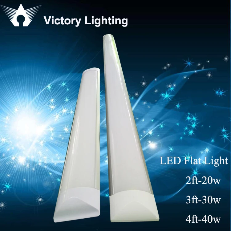 high power 4ft 40w led tube light fixture alumimum alloy flat lightin Ceiling Lights from