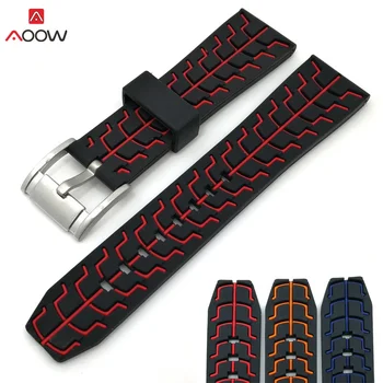 

AOOW Silicone Men Sport Watchband Diving Waterproof Replacement Watchbands Strap Bracelets Watch Accessories 20mm 22mm 24mm