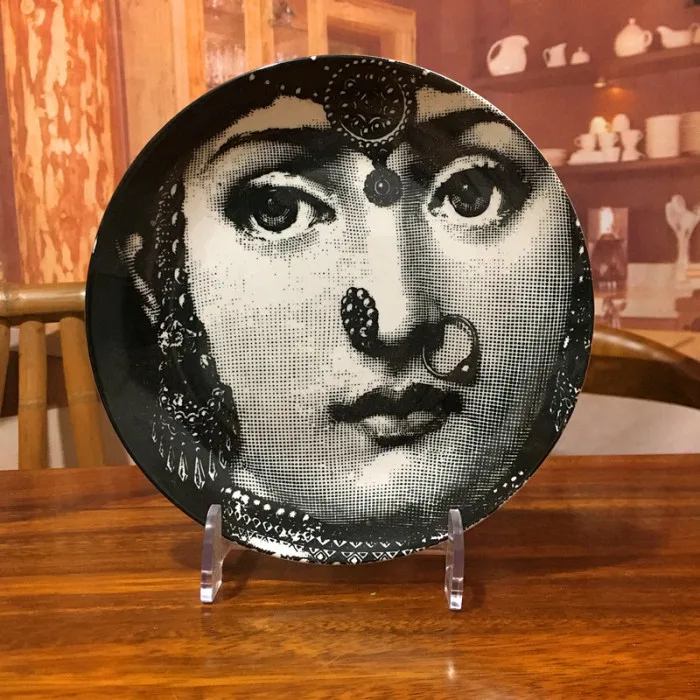 Винтаж rosenthal Piero fornasetti принты в пластины наволочка для подушки, накидка художественная тарелка Wall art спальня для дома, кафе, тонкая работа; модный Декор - Цвет: 13