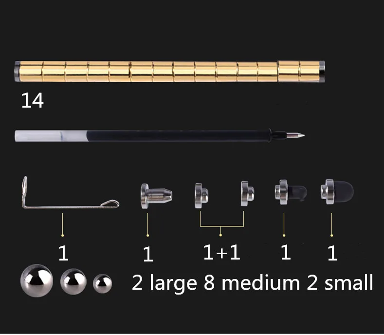 Высокое качество фокус модульная Волшебная Магнитная DIY емкость Шариковая Ручка Tri-Spinner полностью металлический инструмент для кубиков игрушка шариковая ручка 03655
