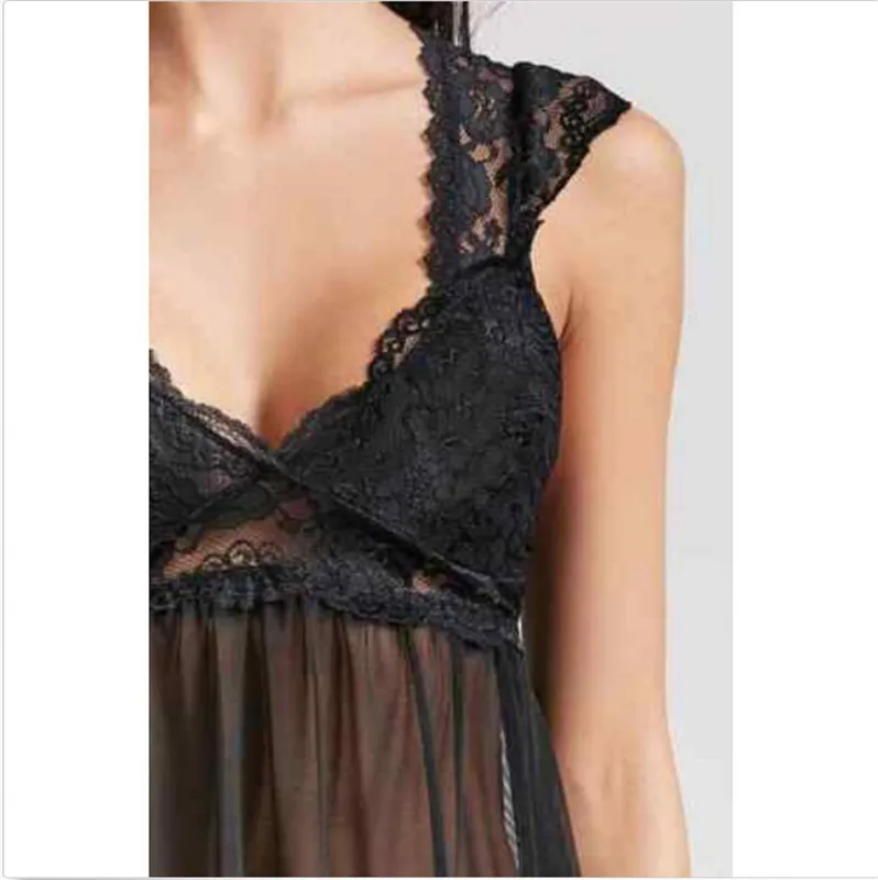 Сексуальное женское кружевное платье, ночное белье, Дамское модное прозрачное Сетчатое Прозрачное платье, платье для сна
