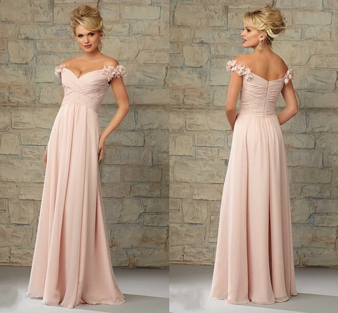 Stunning Off The Shoulder Dress For Bridesmaid 2017 Chiffon Long Stunning Off The Shoulder Dress For Bridesmaid 2017 Chiffon Long Blush Dresses In From Weddings Events On Aliexpress