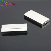 OlingArt 41*19 мм 2 шт./лот плоская магнитная пряжка серебристого цвета кожаные застежки фурнитура для ювелирных изделий DIY подходит 39*3 мм Шнур/браслет