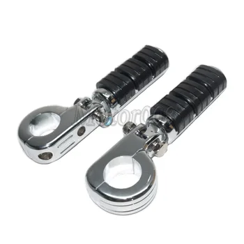 

Motorcycle Accessories Chrome 1.25" 32mm Engine Guard Highway Crash Bar Foot Pegs Mount Clamp Footrest for harley honda Kawasaki