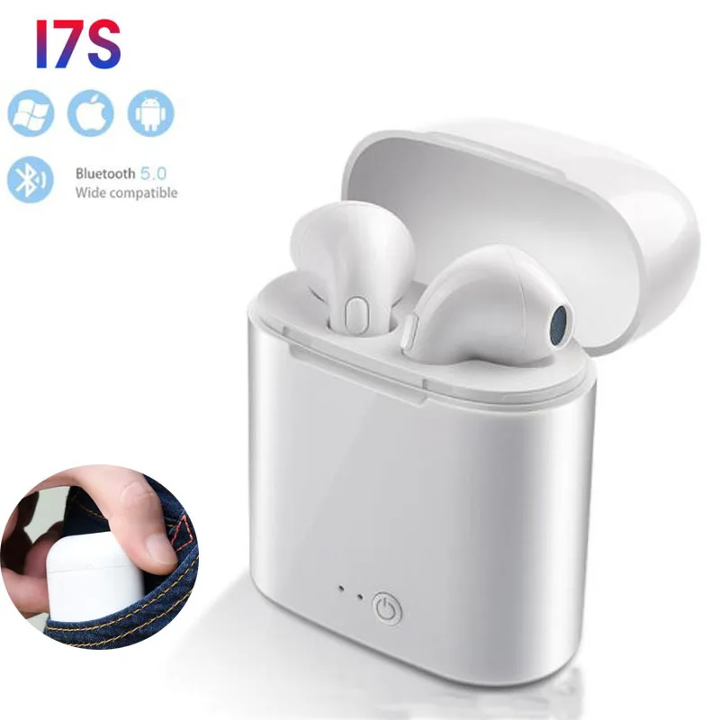 

i7s TWS Wireless Bluetooth Earphone Stereo Earbud Headset For Iphone X 8 Smart Phone Headphones With Charging box