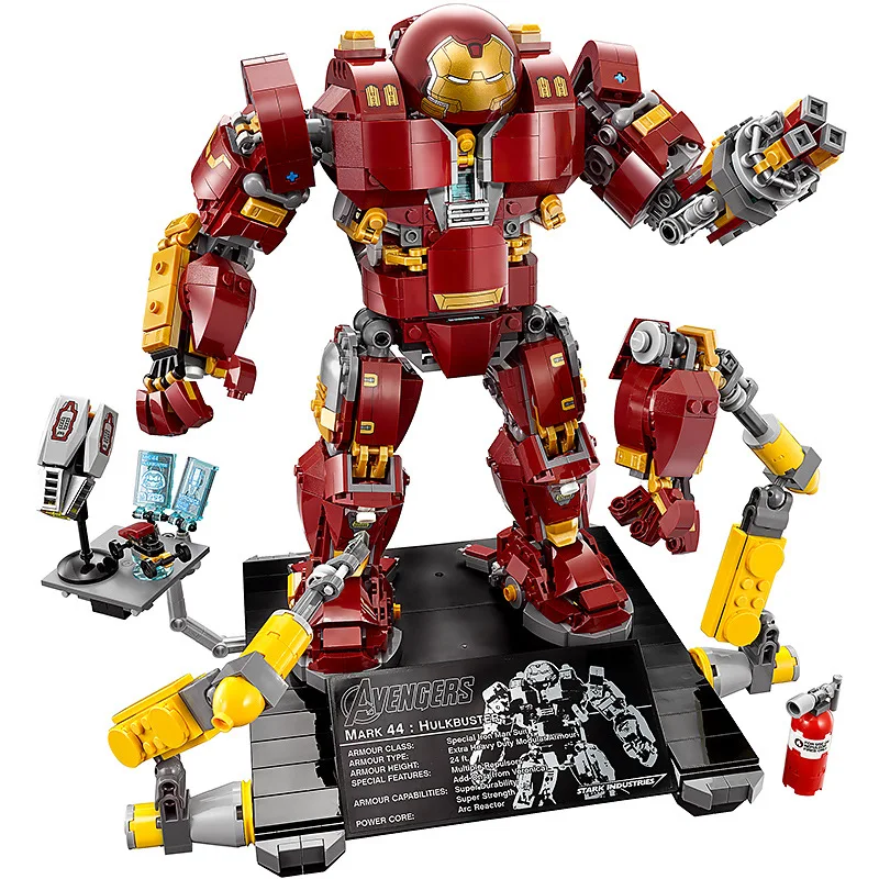 

Marvel Super Heroes series Compatible with Legoings 76105 iron man Anti Hulk Mech toys for boy bricks building blocks model