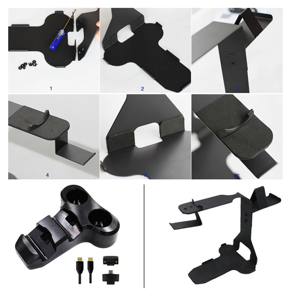 

Headphone Vertical Stand 4 In 1 Professional Headset Station Device Charging Base Holder Controller Bracket Game Clamp Dock