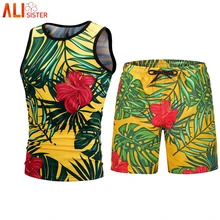 Комплект из двух предметов, мужская майка без рукавов+ шорты, мужские спортивные костюмы, повседневная спортивная одежда, топы, короткие брюки, футболки для фитнеса