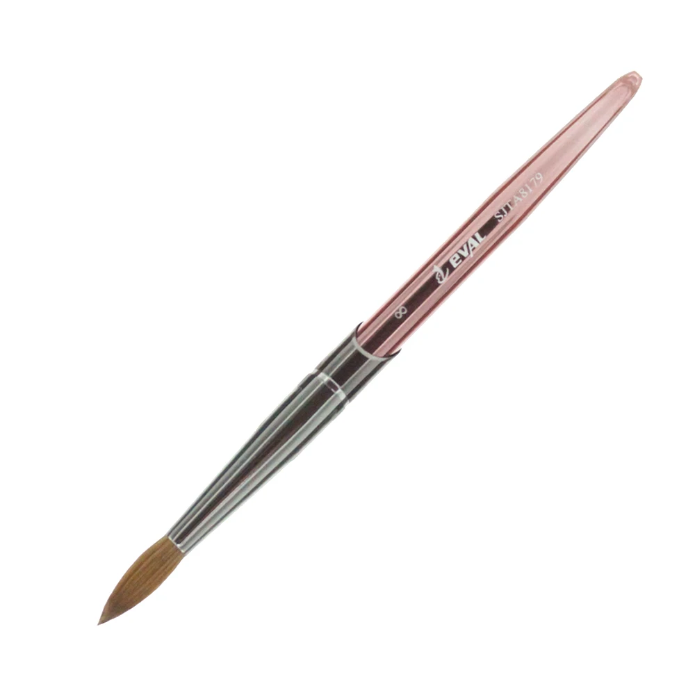 Pincel de Pintura Eval Puro Kolinsky Sable Prego Escova uv Gel Acrílico Arte Conjunto Ferramenta 100% 7 High Quality Material escolar e de escritório