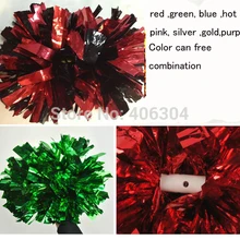 80 г 38 см беспламенный веселый помпон с ручкой из жезла металлический помпон для Черлидинга красный розовый зеленый синий. Золотой Серебряный бальный