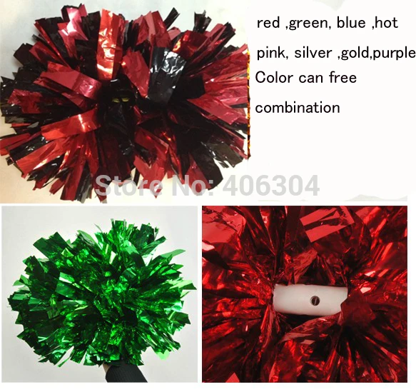 Помпон безворсовый с ручкой дубинкой 80 г 32 см|pompom pink|pompom greenpompom gold |