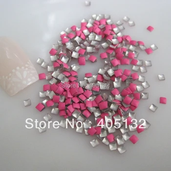 

1 Bag OD-69-Hot Pink Free Shipping 3D 2x2mm Neon Hot Pink Square Metal Stud Shiny Nail Decoration Lovely Outlooking