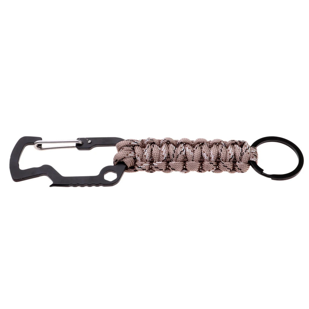  Molle Paracord Keychain Carabiner Hook Braided Lanyard Utility Kit  Molle Key Ring Holder Belt Clip Buckle Carabiner