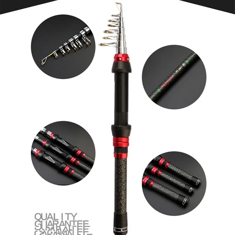 

New Carbon Spinning Fishing Rod M Power Contraction 35CM Telescopic Rock Easy To Carry Fishing Carp Feeder Rod Surf Spinning Rod