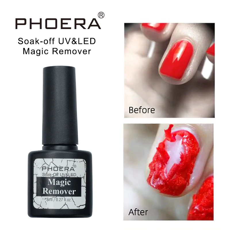 

PHOERA 8ML Remove Nail Polish Burst Magic Soak Off UV&LED Gel Nail Cleaning Nail Art Primer Acrylic Clean Degreaser TSLM1