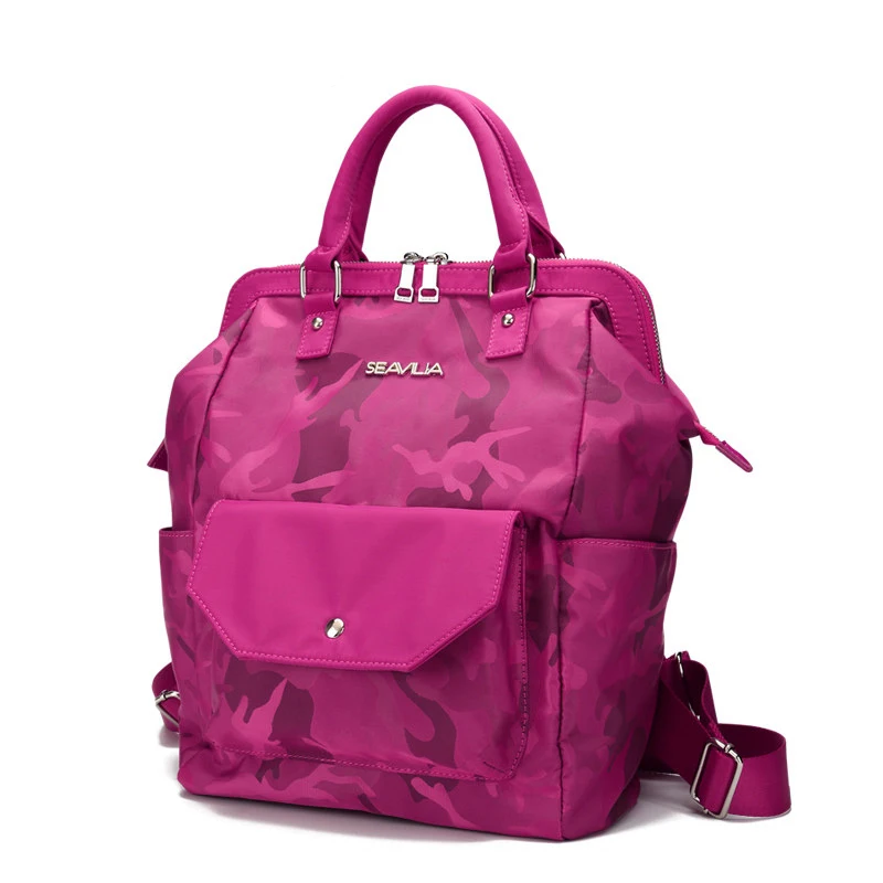 

Camouflage Printing Hand Bag Women High Capacity Casual Dual-purpose Backpack Fashion Waterproof Nylon Daypack Stylish Rucksack
