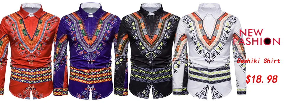 Африканский рубашка Дашики Топ и штаны комплект из 2 предметов комплект одежды в африканском стиле Для мужчин одежда 2019 Фирменная Новинка с