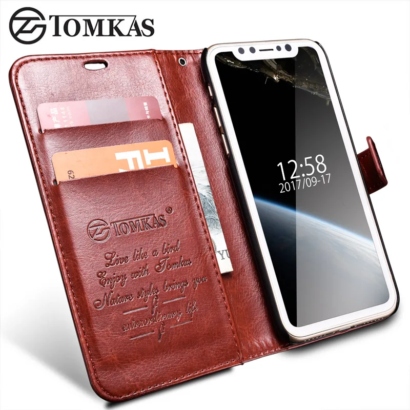 Чехол TOMKAS для iPhone X Xs чехол бумажник с откидной крышкой из искусственной кожи 10