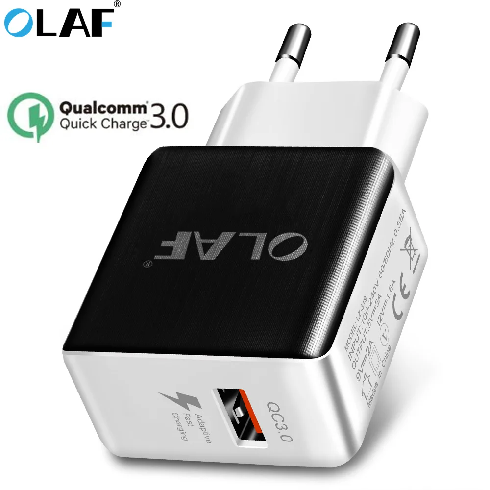 Олаф 5 V 3A Quick Charge 3 0 USB телефон Зарядное устройство EU Штепсель быстрое дорожный