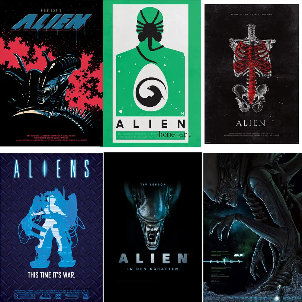 エイリアン映画ポスタークリア画像壁ステッカーホーム装飾良い品質プリントホワイトコート紙ホームアートブランド Home Art Stickers Home Decorwall Sticker Aliexpress