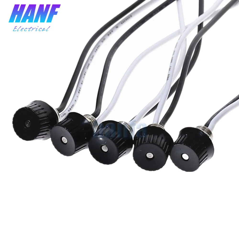 

5pcs Rotary Stye Single Pole ON/OFF Canopy Switches with Two 4" 18AWG Wire .5A 250V/3A 125V/1A 125VT Black