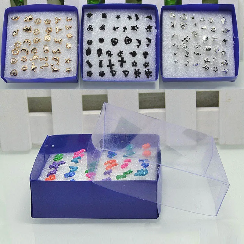 

Summer Random Design 18 Pairs Women Cute Earring Colorful Carton Stud Sets for Kids Child with Box @M8694
