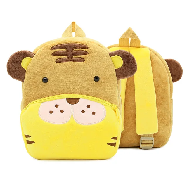 3D Cartoon Plush Children Backpacks Animal Kids Backpack Girls Boys Backpacks - Цвет: tiger