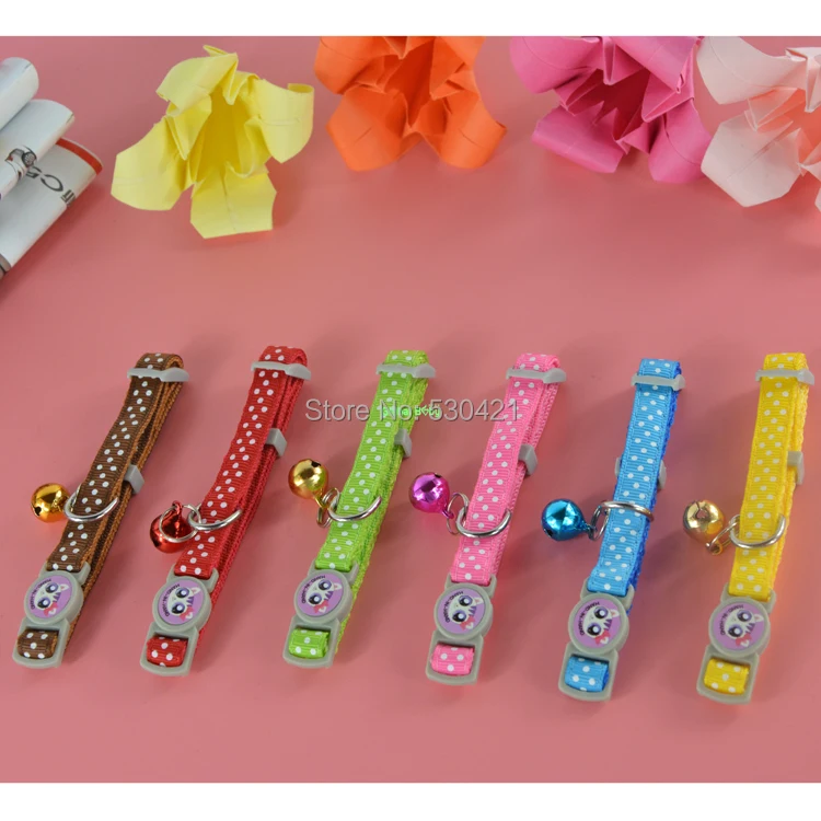 

(60 Pieces/lot) New Arrival Nylon Collar for Cat Polka Dot Lace Puppy Collar Pet Shop