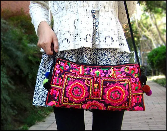 Брендовая оригинальная сумка в тайском стиле с вышивкой ручной работы, винтажная парусиновая сумка на плечо, сумки-мессенджеры, этнические повседневные маленькие сумки